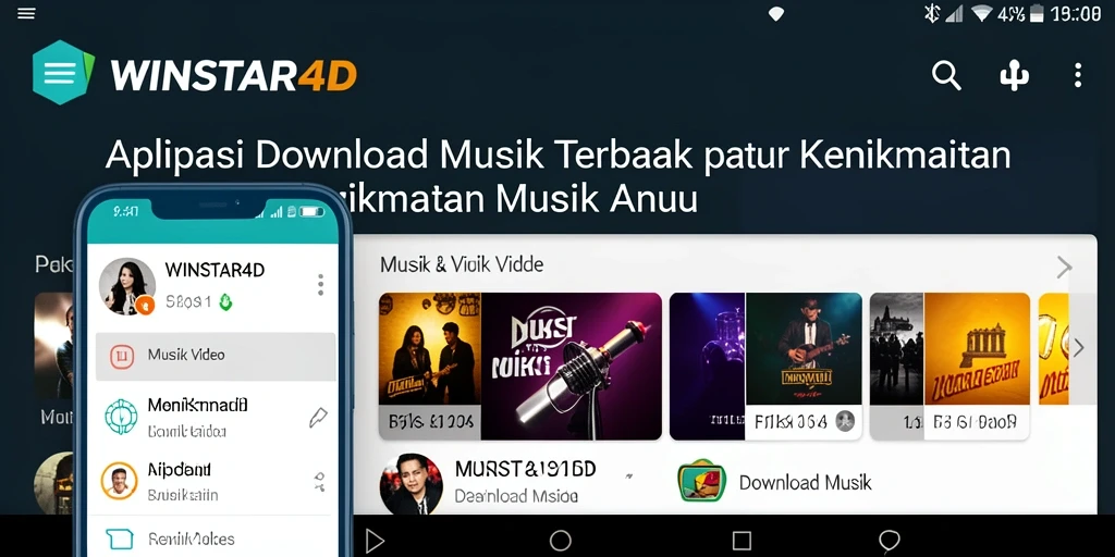 Antarmuka WINSTAR4D yang menawan untuk Download Musik.