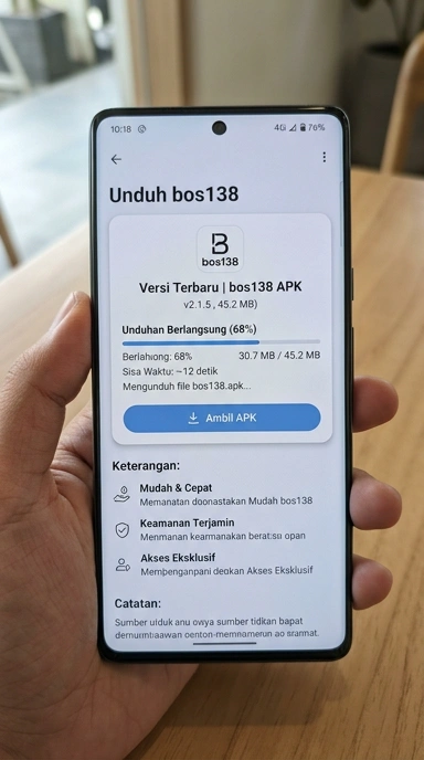 Tampilan halaman APK bos138